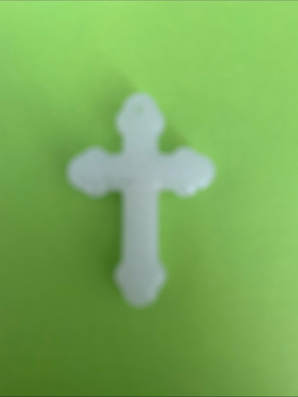 White Decorative Cross Accent - White Jade.   1.5 inch